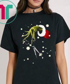 Grinch Hand Hold Hairstyle Christmas Tee Shirt