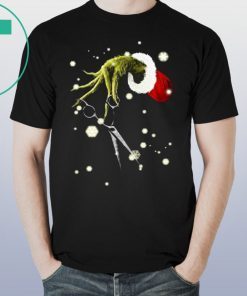 Grinch Hand Hold Hairstyle Christmas Tee Shirt