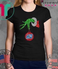 Grinch hand holding US postal service ornament shirt