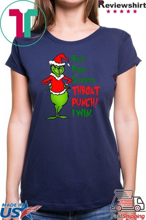 Grinch rock paper scissors throat punch I win 2020 Shirt