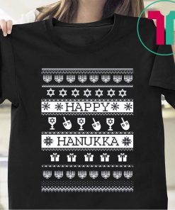 Happy Hanukkah Ugly Christmas Xmas T-Shirt