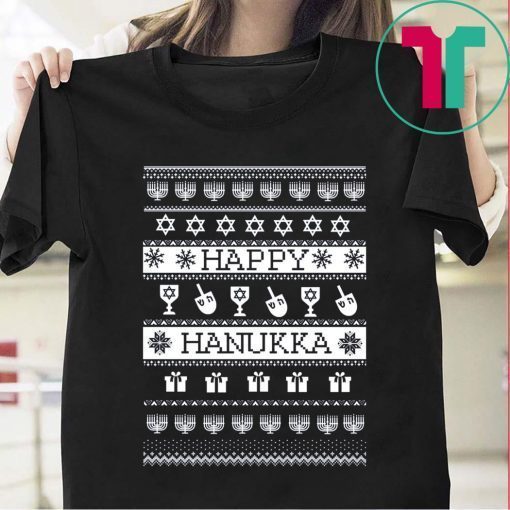 Happy Hanukkah Ugly Christmas Xmas T-Shirt