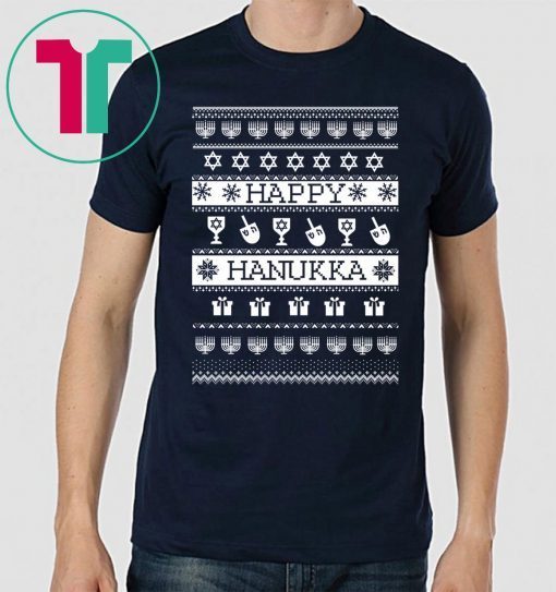 Happy Hanukkah Ugly Christmas Xmas T-Shirt