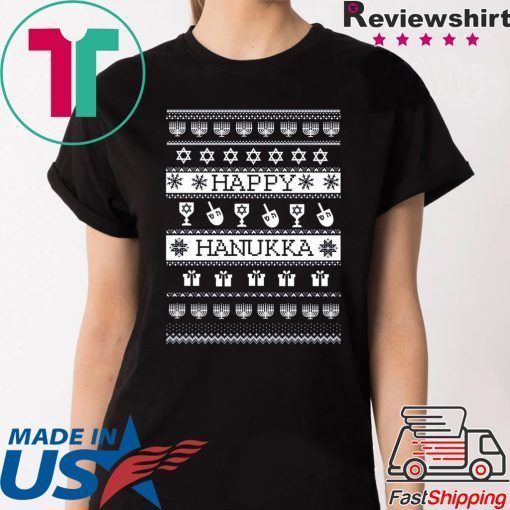 Happy Hanukkah Ugly Christmas Xmas T-Shirt