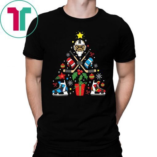 Ice Hockey Christmas Ornament Tree Xmas Tee Shirt