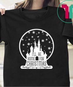 I’ll Be Home For Christmas Disney Castle Snowball Tee Shirt