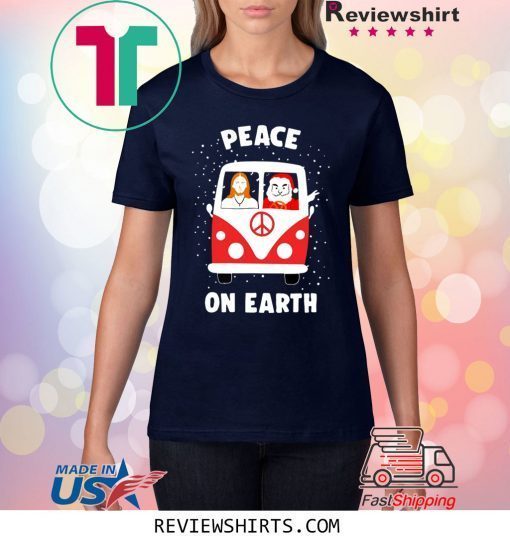 Jesus and Satan Peace on earth Christmas Tee Shirt