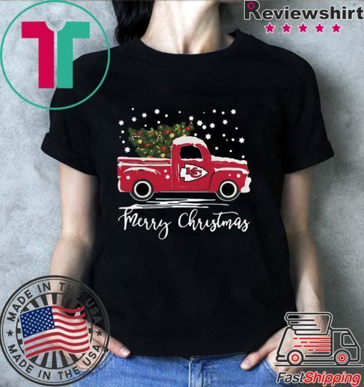 Kansas City Chiefs pickup truck Merry Christmas shirt