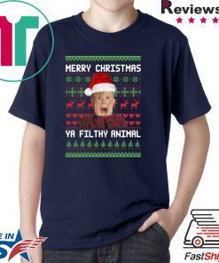 Kevin McCallister Merry Christmas Ya Filthy Animal Christmas Tee Shirt