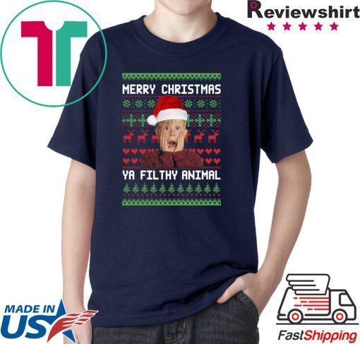 Kevin McCallister Merry Christmas Ya Filthy Animal Christmas Tee Shirt