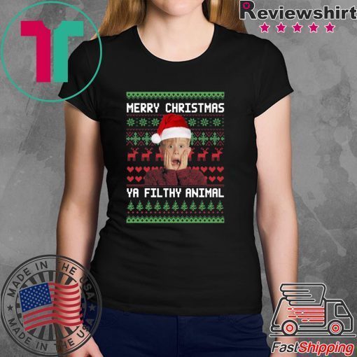 Kevin McCallister Merry Christmas Ya Filthy Animal Christmas Tee Shirt