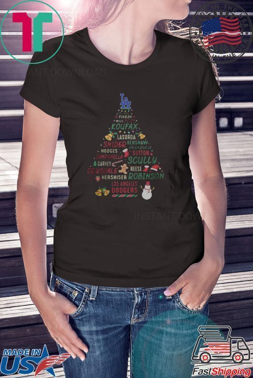 LA KOUFAX SNIDER SCULLY ROBINSON DODGERS CHRISTMAS TREE SHIRT