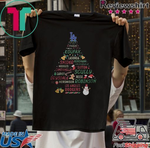 LA KOUFAX SNIDER SCULLY ROBINSON DODGERS CHRISTMAS TREE SHIRT