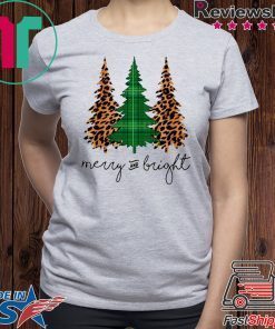 Leopard Plaid Christmas Trees Tee Shirt