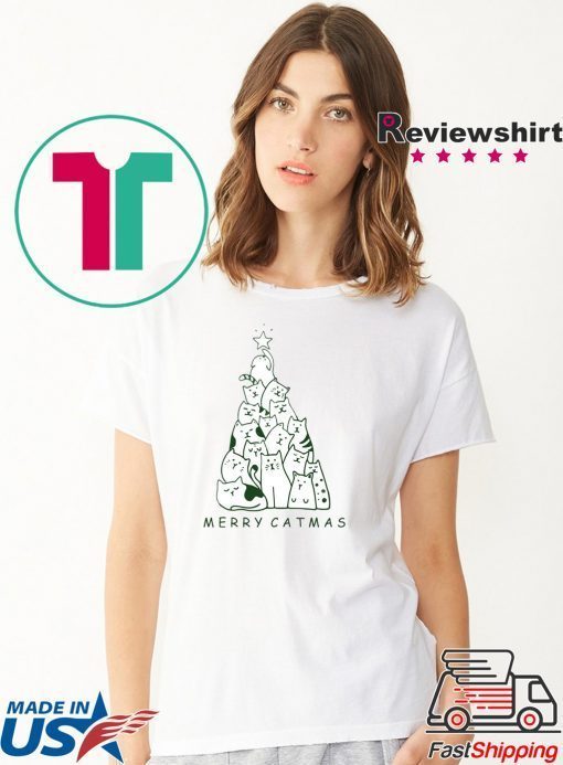 Merry Catmas Christmas Tree T-Shirt