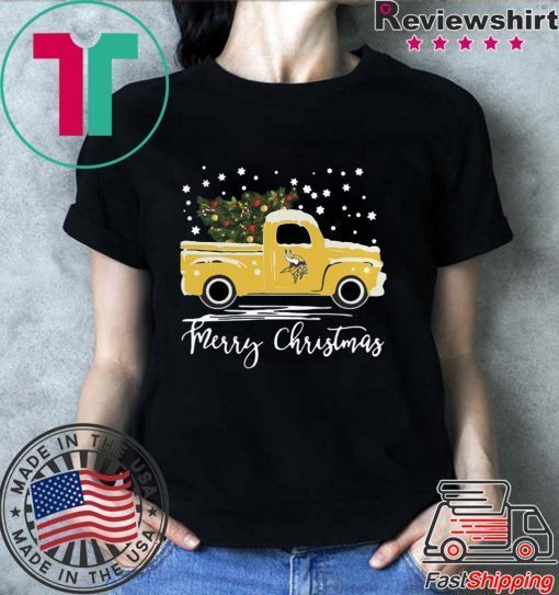 Minnesota Vikings pickup truck Merry Christmas shirt