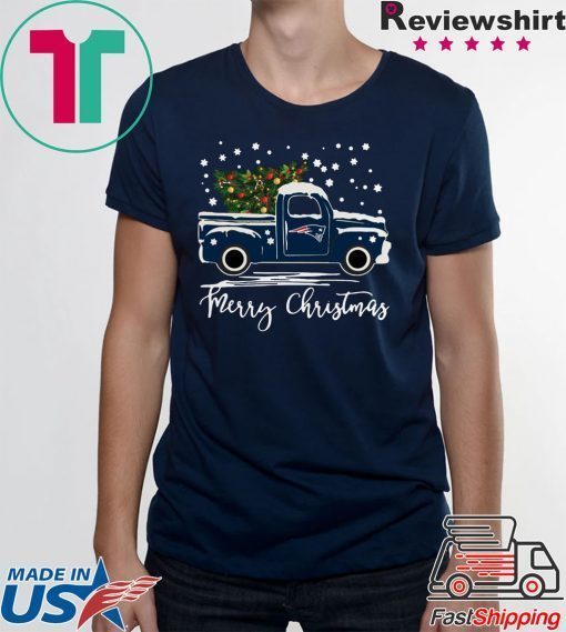 New England Patriots pickup truck Merry Christmas shirt
