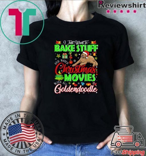 Nice Watch Christmas Movies With My Goldendoodle Christmas Gifts shirt
