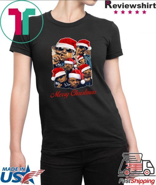 Notorious Big Snoop Dogg Ice Cube Eminem Tupac Santa Merry Christmas T-Shirt