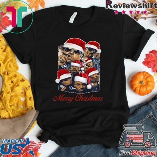 Notorious Big Snoop Dogg Ice Cube Eminem Tupac Santa Merry Christmas T-Shirt