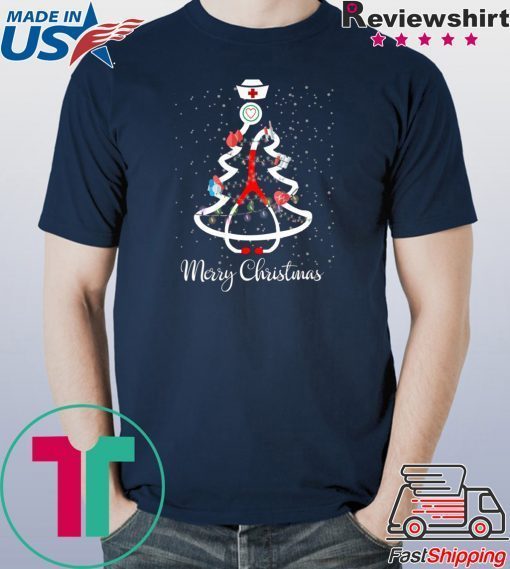 Nurse Stethoscope Christmas tree T-Shirt