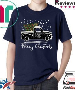 Oakland Raiders pickup truck Merry Christmas shirt