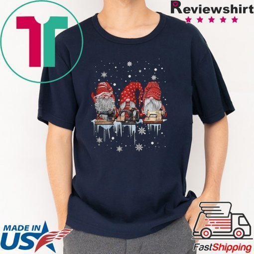 Red Gnome Sewing Christmas shirt