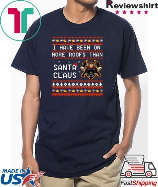 Santa Claus Firefighter Christmas Tee Shirt