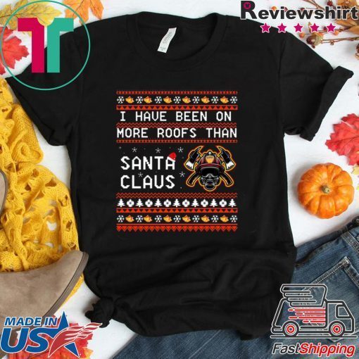 Santa Claus Firefighter Christmas Tee Shirt