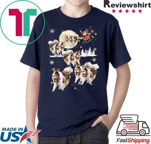 Sheltie Sleigh Reindeer Christmas shirt