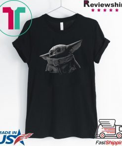 Star Wars The Mandalorian The Child Black & Grey Portrait T-Shirt