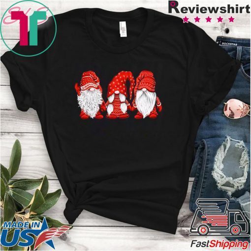 Three Gnomes in red Christmas shirt