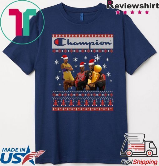 Ugly LeBron James Kobe Bryant Michael Jordan Champion Christmas T-Shirt