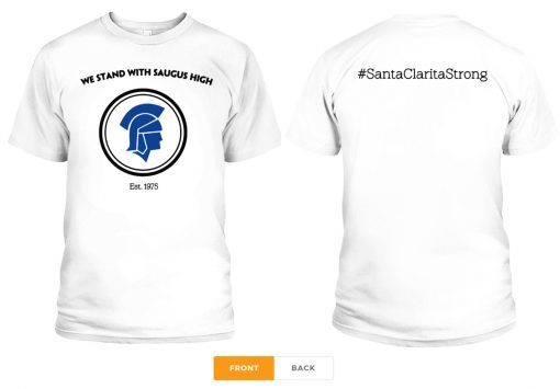 WE STAND WITH SAUGUS HIGH SANTA CLARITA TEE SHIRT