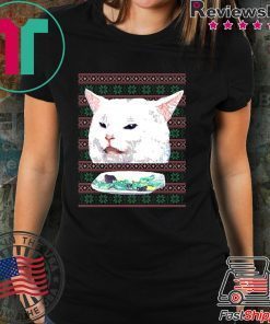 Woman Yelling At Cat Christmas Tee Shirt