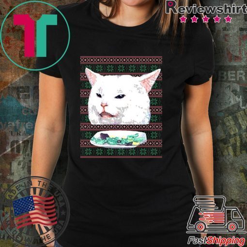 Woman Yelling At Cat Christmas Tee Shirt