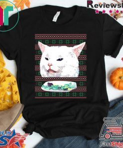 Woman Yelling At Cat Christmas Tee Shirt