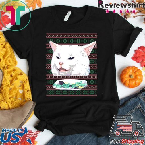 Woman Yelling At Cat Christmas Tee Shirt