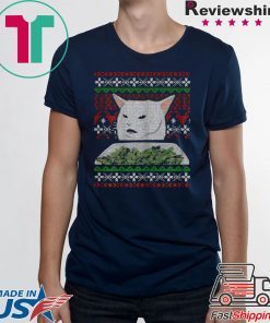 Yelling At A Cat Dinner Table Meme-Best Ugly Christmas Dress Tee Shirts