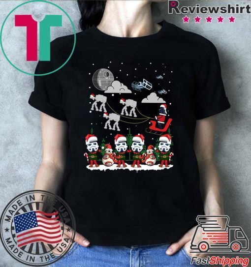 star wars darth vader and stormtroopers sleigh deathstar christmas Shirt