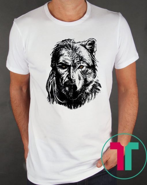 wolf viking warrior t-shirt