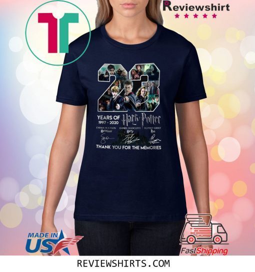 Harry Potter 23 Years Of 1997-2020 Emma Watson Daniel Radcliffe Ruper Grint Thank You For The Memories Shirt