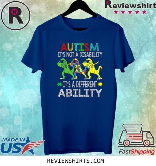 It's Not A Disability Ability Autism Dinosaur Dabbing 2020 T-Shirt