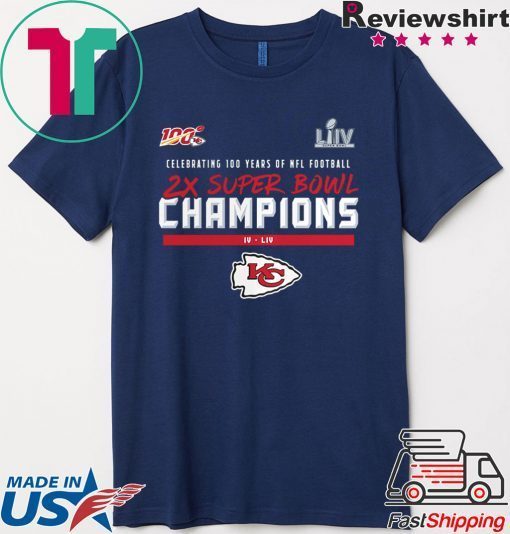 Kansas City Chiefs 2 Time Super Bowl Champs 2020 T-Shirt