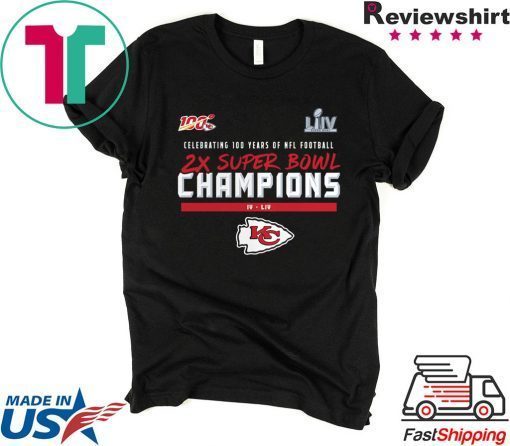 Kansas City Chiefs 2 Time Super Bowl Champs 2020 T-Shirt