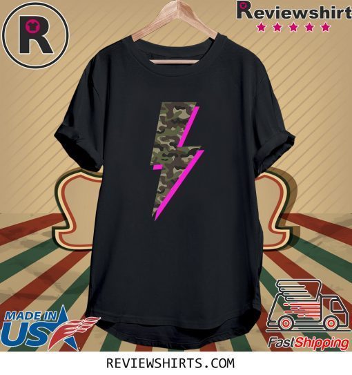 Lightning Bolt Camo Hot Pink Camouflage T-Shirt