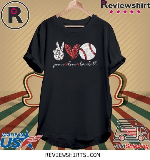 Peace Love Baseball Tee Shirt