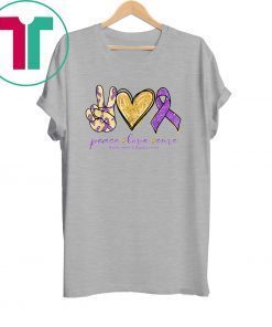 Peace Love Cure Purple Ribbon Alzheimer's Awareness 2020 Shirt