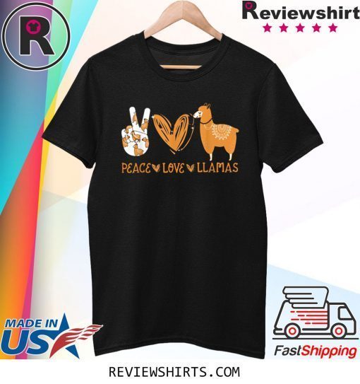 Peace Love Llama Hippie Style Awesome Tee Shirt