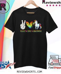 Peace Love Unicorn Hippie Style Awesome Shirt